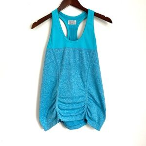 ATHLETA Women's Small Blue Ruched Front Racerback Athletic Tank Top WW1